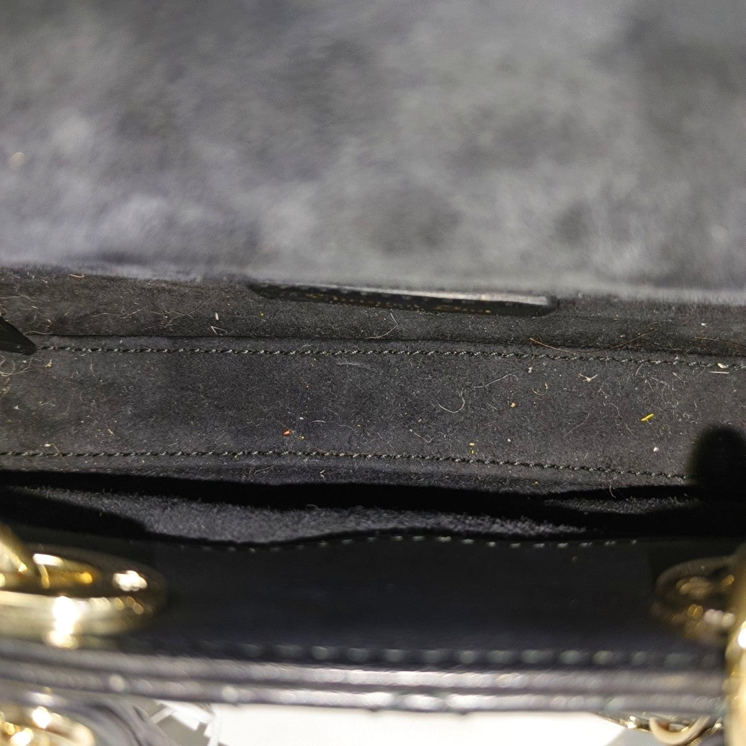 Lady D-Joy Super Mini Cannage Lambskin Black