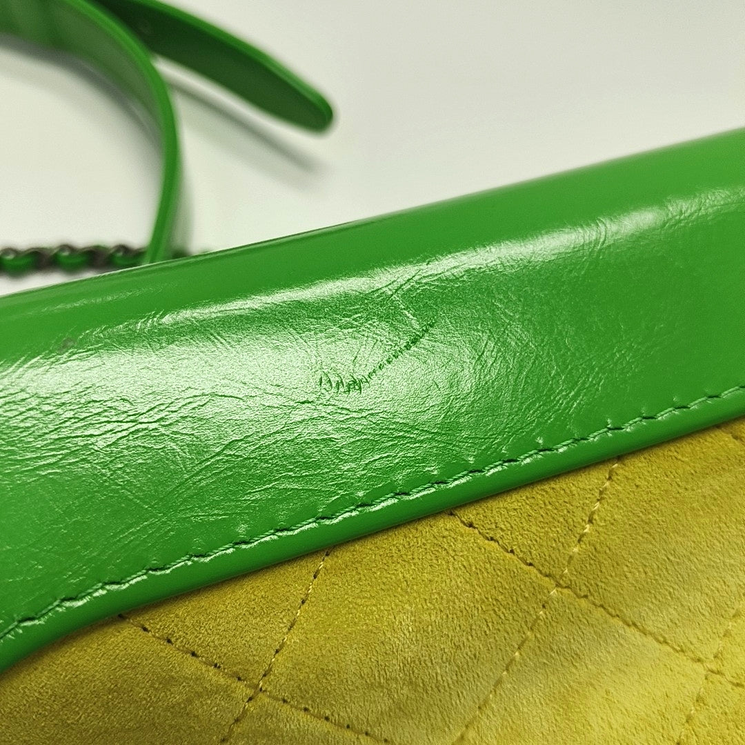 Authenticated pre-owned  Gabrielle Small Quilted Suede Yellow - Shoulder Bag at Looply