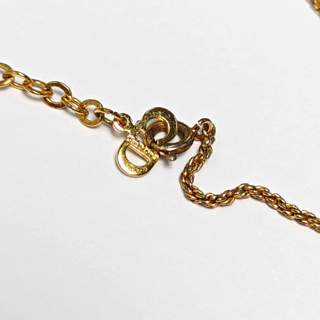 Authenticated pre-owned  DIOR Oblique Gold-tone Metal Necklace - Necklace at Looply
