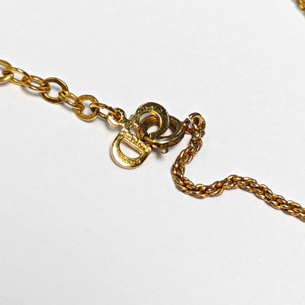 Authenticated pre-owned  DIOR Oblique Gold-tone Metal Necklace - Necklace at Looply