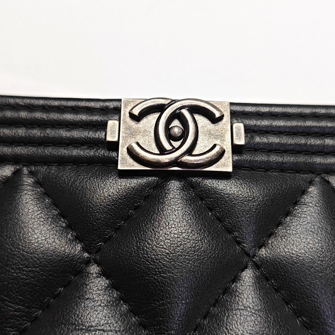 Authenticated pre-owned  Boy Chanel WOC Quilted Calfskin Black - Shoulder Bag at Looply