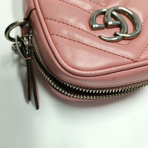 Authenticated pre-owned  GG Marmont Mini Calfskin Pink - Shoulder Bag at Looply