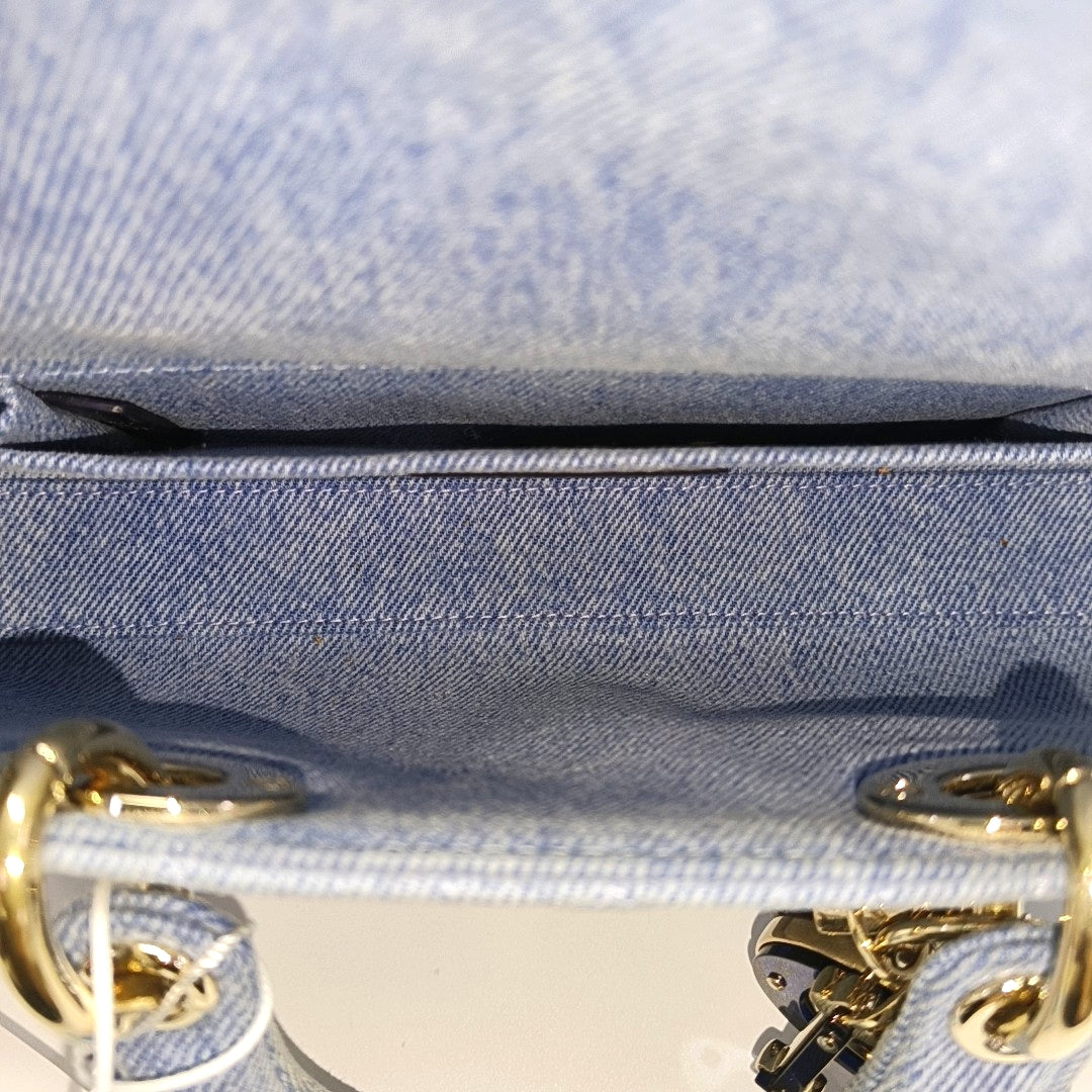 Lady D-Joy Small Cannage Denim Blue