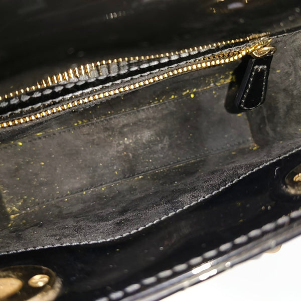 Lady Dior Mini Cannage Patent Leather Black