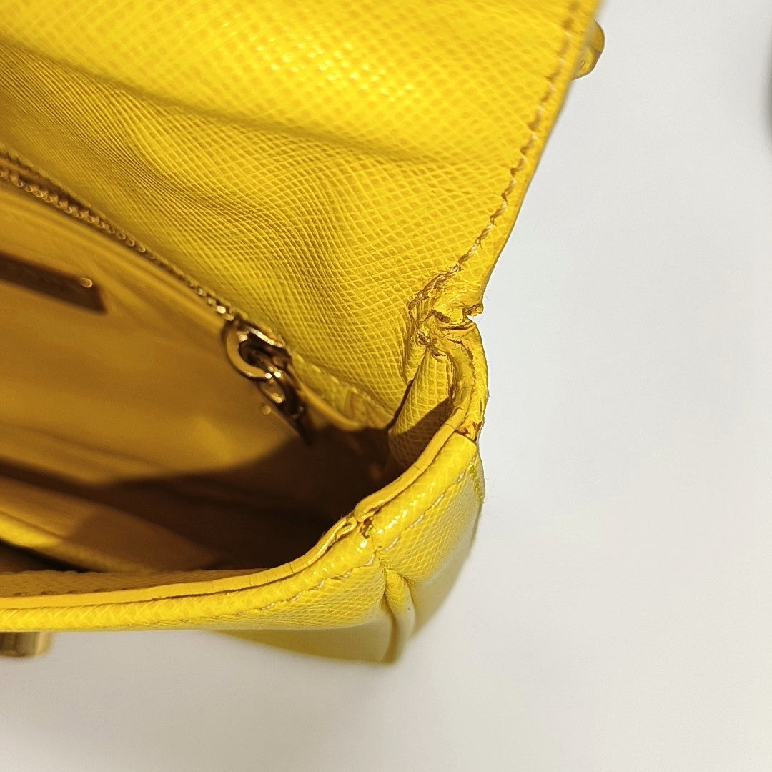 Authenticated pre-owned  Sound Bag Calfskin Yellow - Shoulder Bag at Looply