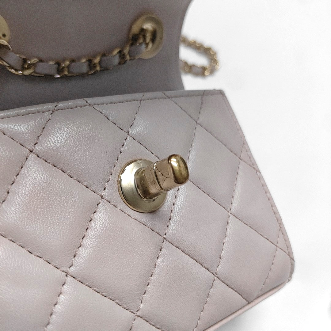 Authenticated pre-owned  Trendy CC Quilted Lambskin Purple - Shoulder Bag at Looply