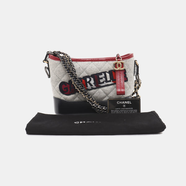 Authenticated pre-owned  Gabrielle Small Quilted Fabric Gray - Handbags at Looply