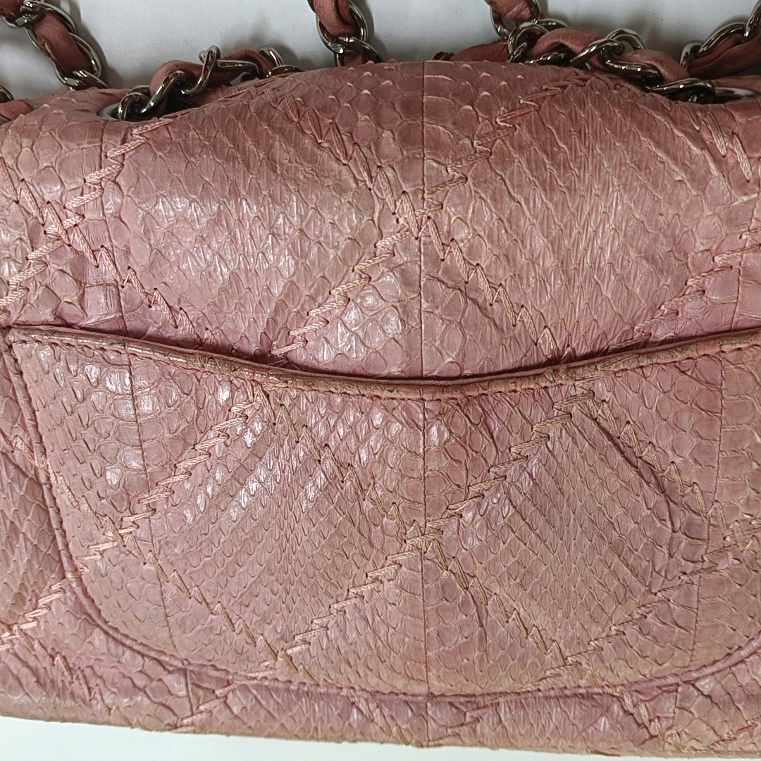 Authenticated pre-owned  Classic Flap Quilted Python Pink - Handbags at Looply