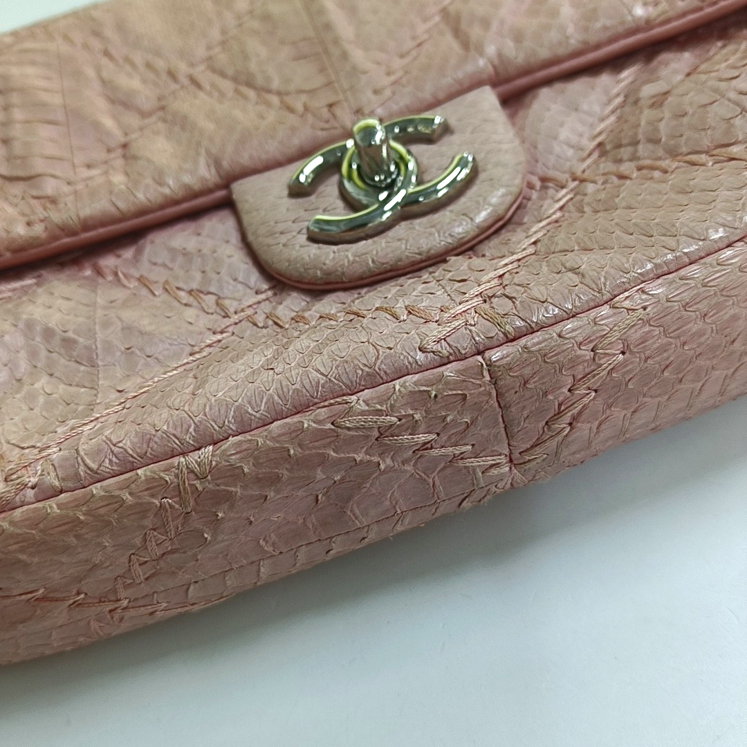 Authenticated pre-owned  Classic Flap Quilted Python Pink - Handbags at Looply
