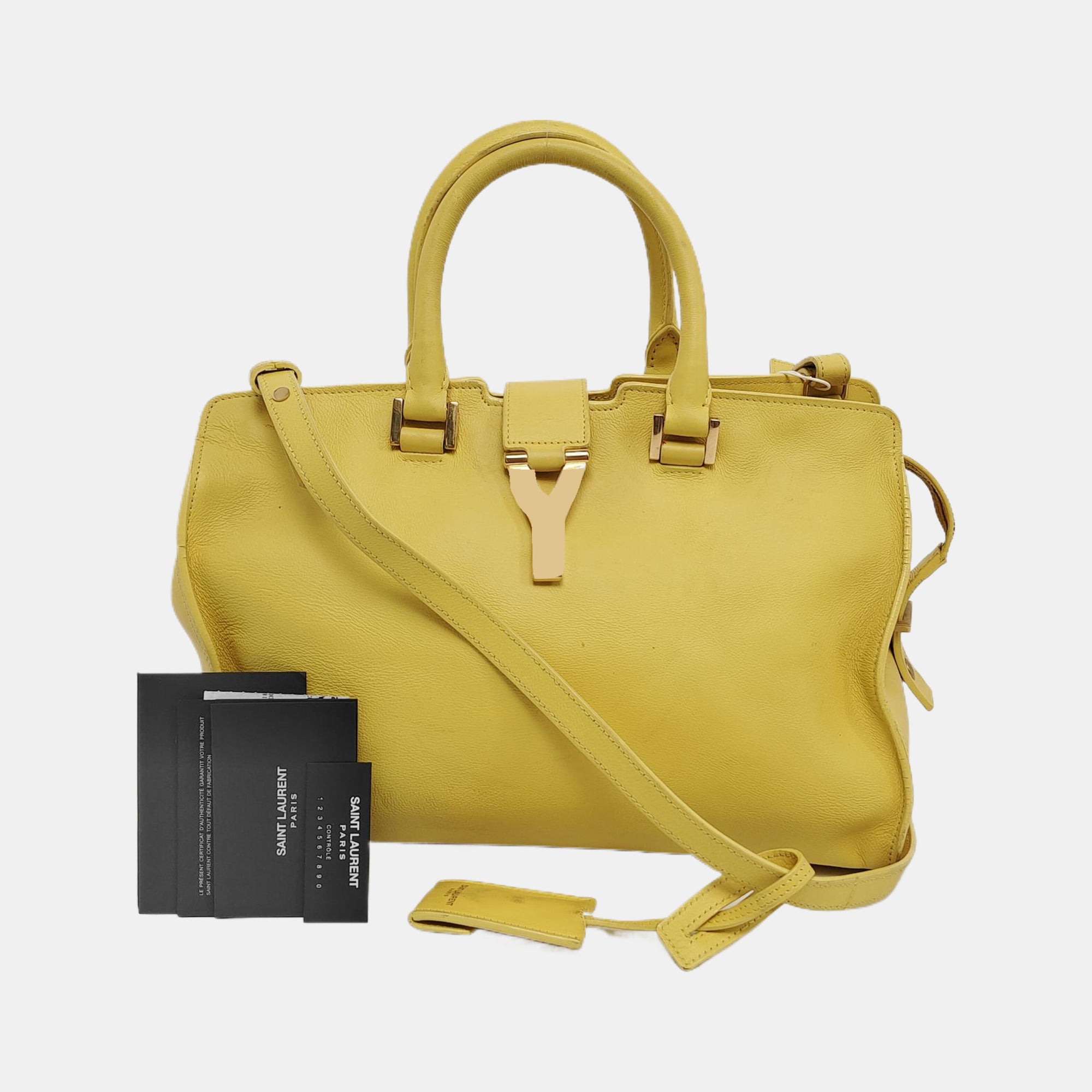 Authenticated pre-owned  Chyc Y Ligne Small Calfskin Yellow - Shoulder Bag at Looply