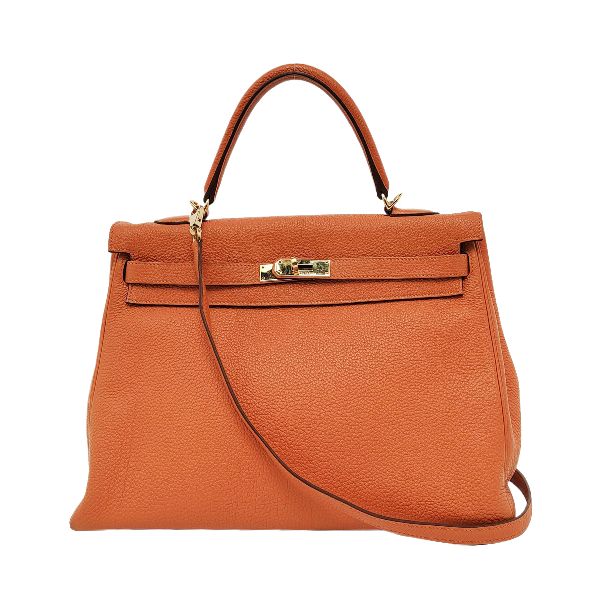 Authenticated pre-owned  Kelly 35 Togo Orange - Shoulder Bag at Looply