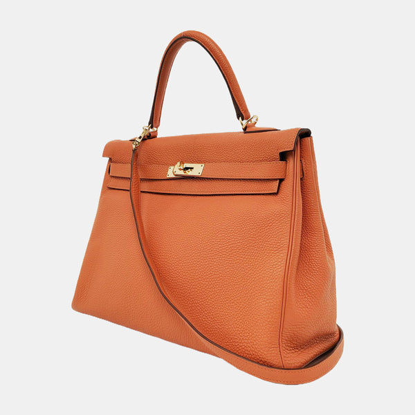 Authenticated pre-owned  Kelly 35 Togo Orange - Shoulder Bag at Looply