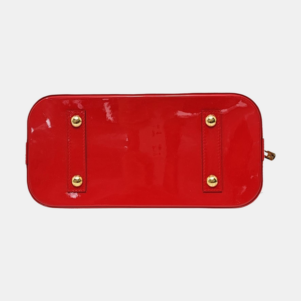 Authenticated pre-owned  Alma PM Monogram Patent Leather Red - Top Handle Bag at Looply