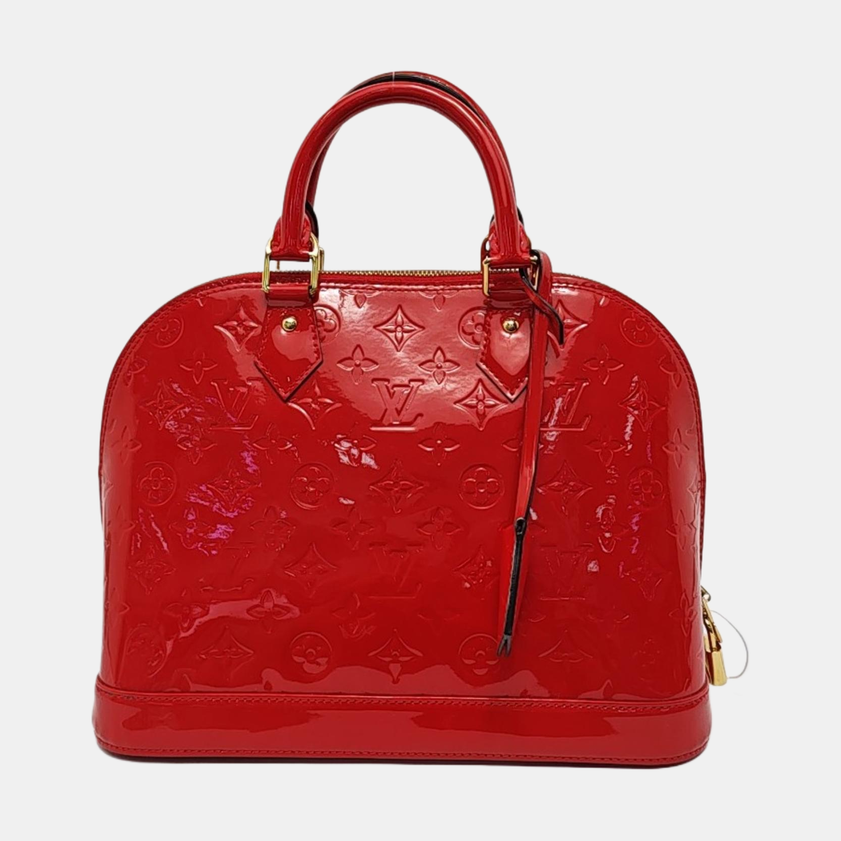 Authenticated pre-owned  Alma PM Monogram Patent Leather Red - Top Handle Bag at Looply
