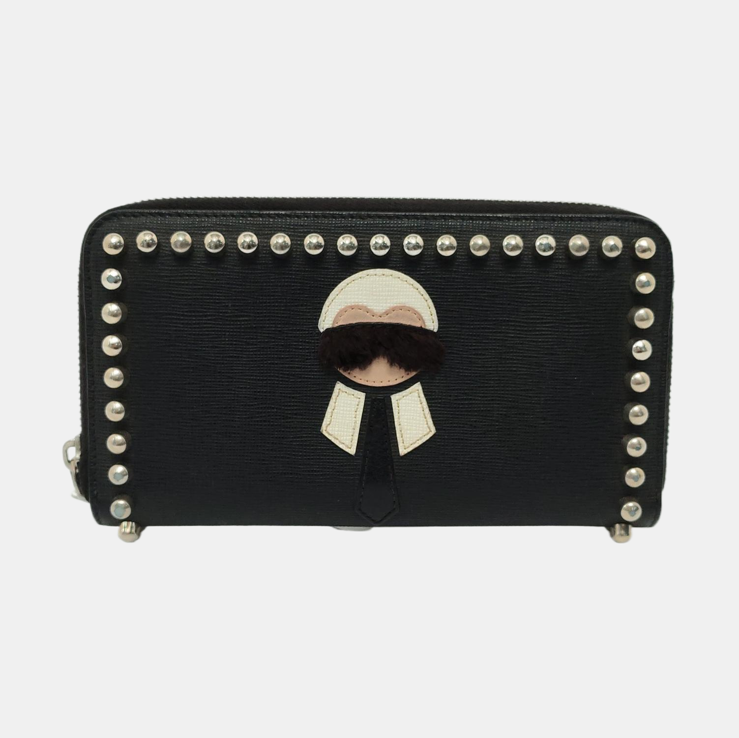 Authenticated pre-owned  Karlito Calfskin Black Wallet - Wallet at Looply