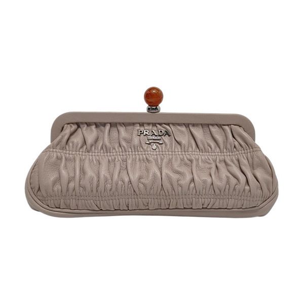 Authenticated pre-owned  Gaufre Quilted Lambskin Pink - Clutch at Looply