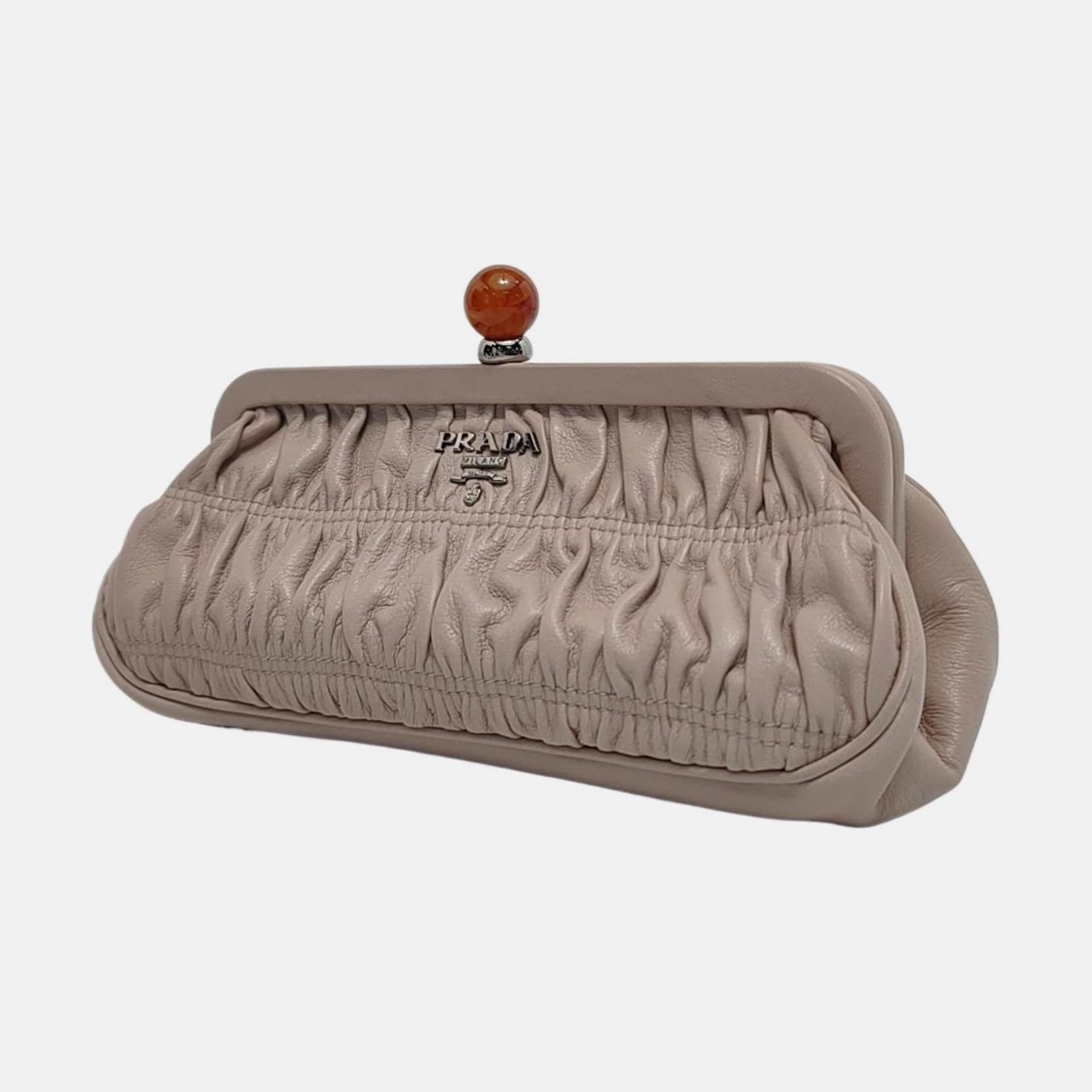 Authenticated pre-owned  Gaufre Quilted Lambskin Pink - Clutch at Looply
