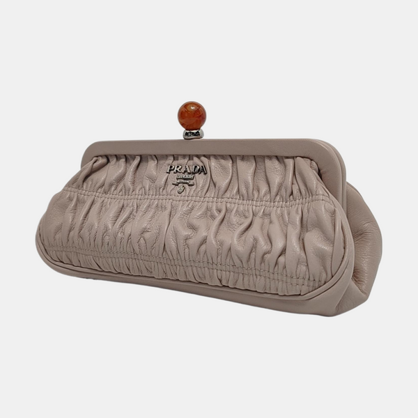 Authenticated pre-owned  Gaufre Quilted Lambskin Pink - Clutch at Looply