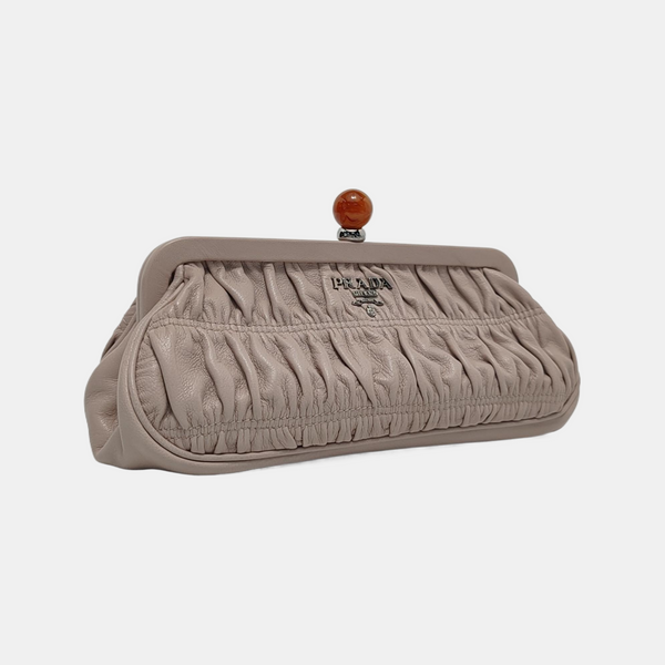 Authenticated pre-owned  Gaufre Quilted Lambskin Pink - Clutch at Looply