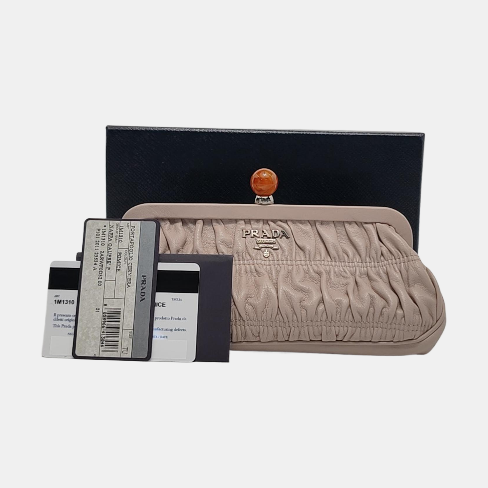 Authenticated pre-owned  Gaufre Quilted Lambskin Pink - Clutch at Looply