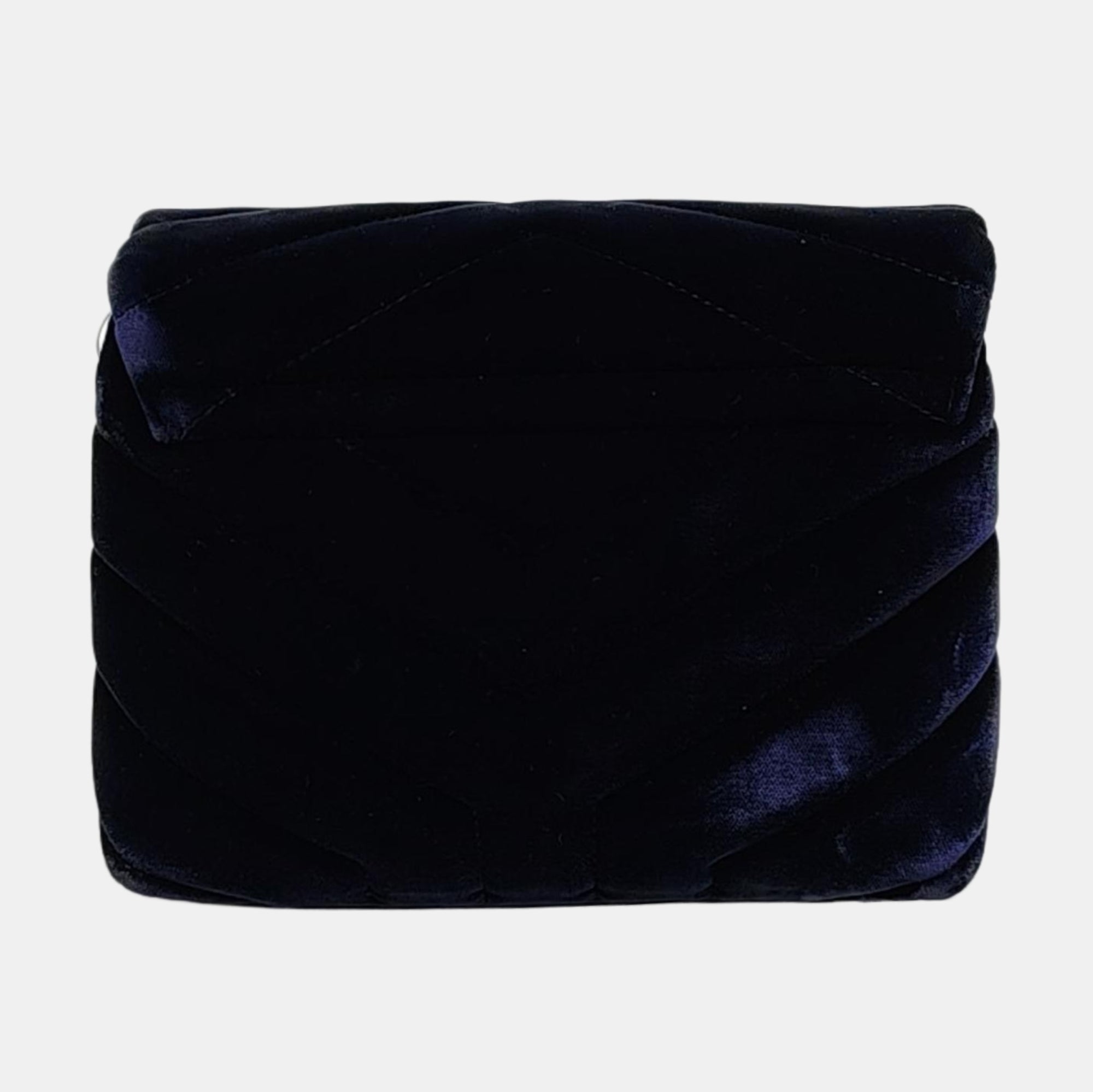 Authenticated pre-owned  Loulou Extra Small Quilted Chevron Velvet Blue - Shoulder Bag at Looply