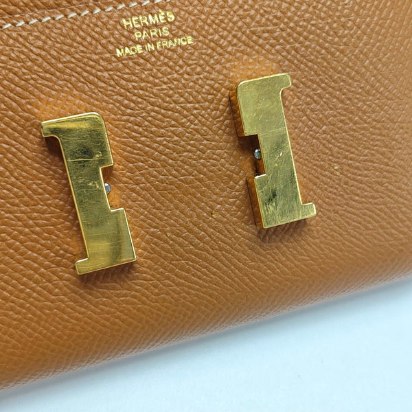 Authenticated pre-owned  Constance Slim Epsom Brown Wallet - Wallet at Looply