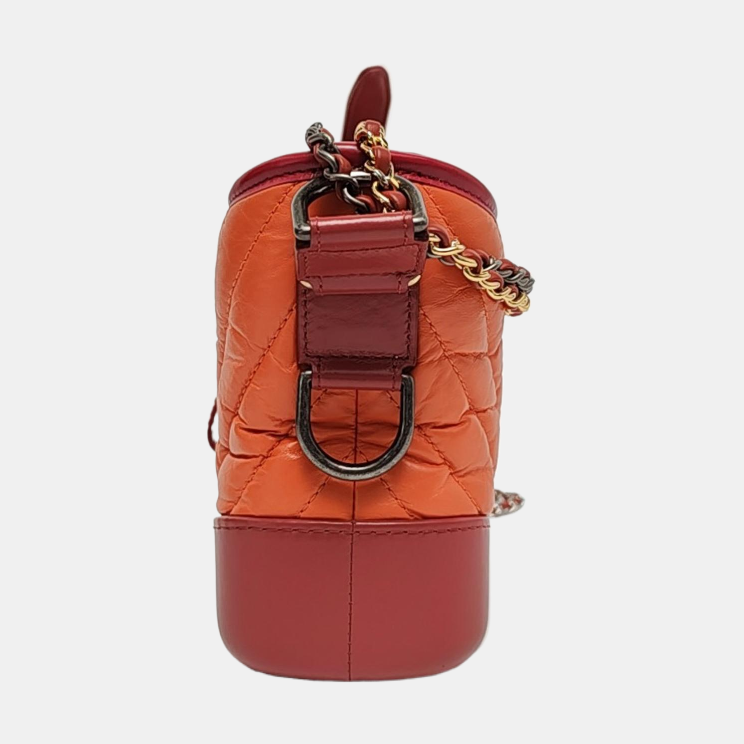 Authenticated pre-owned  Gabrielle Small Quilted Chevron Calfskin Orange - Shoulder Bag at Looply