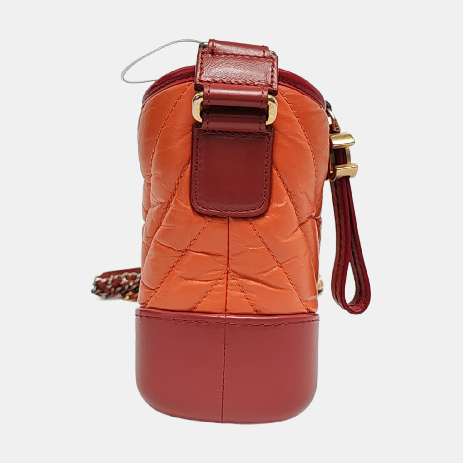 Authenticated pre-owned  Gabrielle Small Quilted Chevron Calfskin Orange - Shoulder Bag at Looply