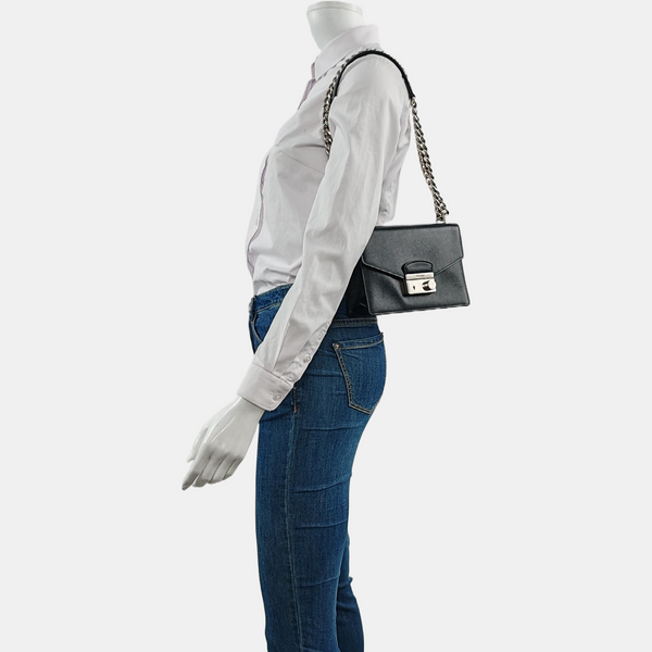 Authenticated pre-owned  Sound Bag Calfskin Black - Shoulder Bag at Looply