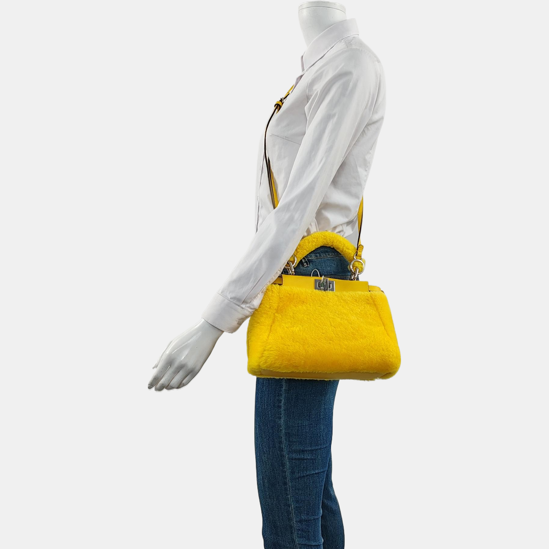Authenticated pre-owned  Peekaboo Mini Fur Yellow - Shoulder Bag at Looply