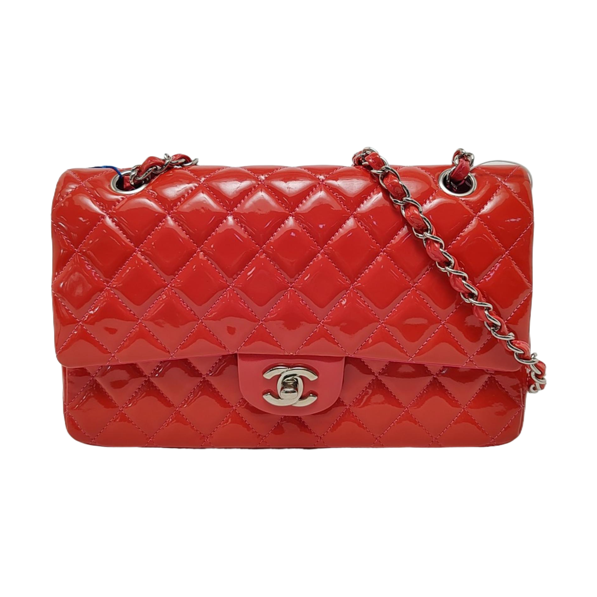 Authenticated pre-owned  Classic Flap Quilted Patent Leather Red - Crossbody Bag at Looply