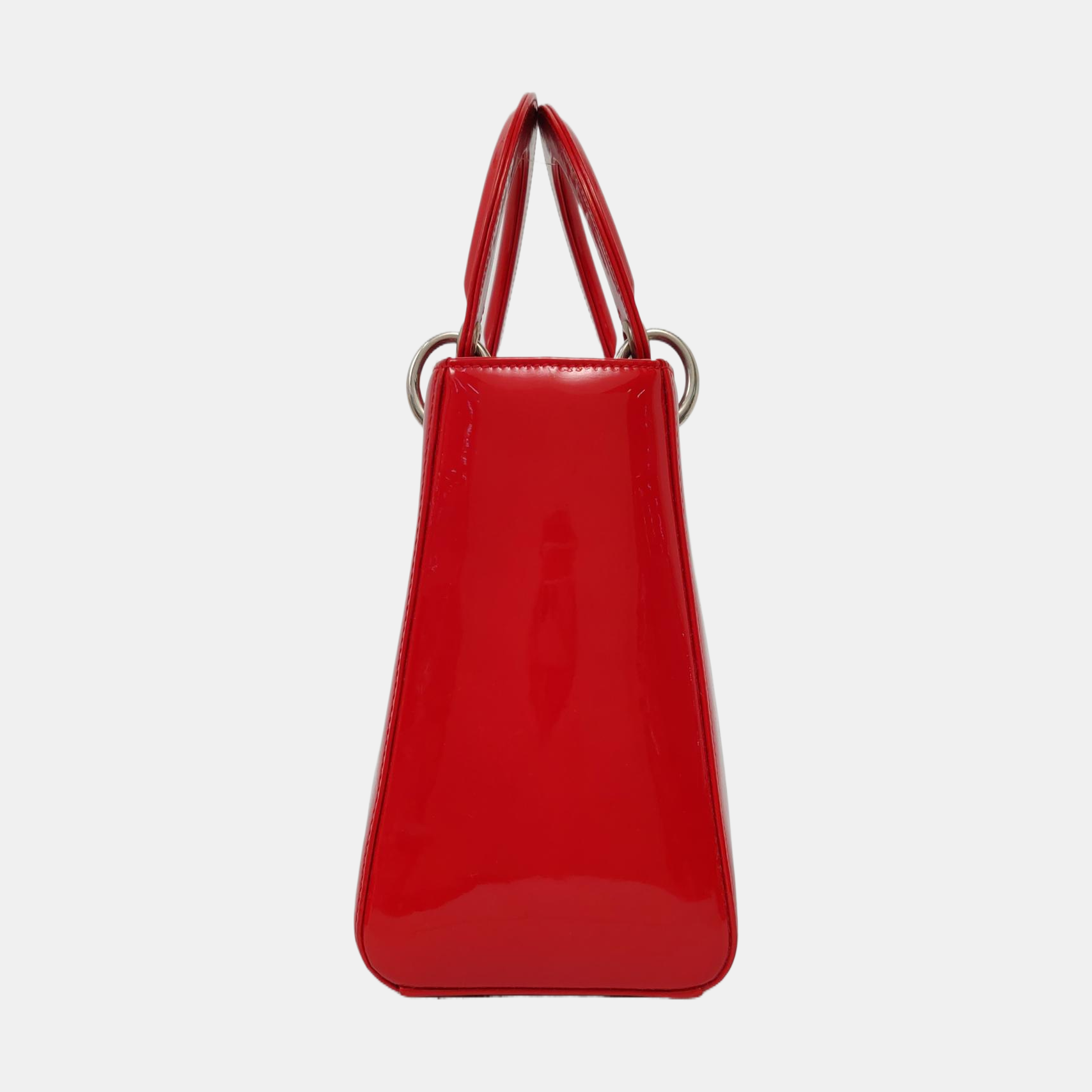 Authenticated pre-owned  Lady Dior Medium Patent Leather Red - Shoulder Bag at Looply