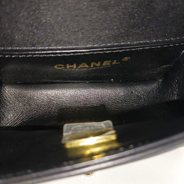 BOY CHANEL Chevron Grained Calfskin Black