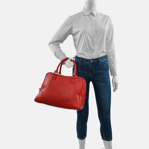 Authenticated pre-owned  Amazona Calfskin Red - Top Handle Bag at Looply