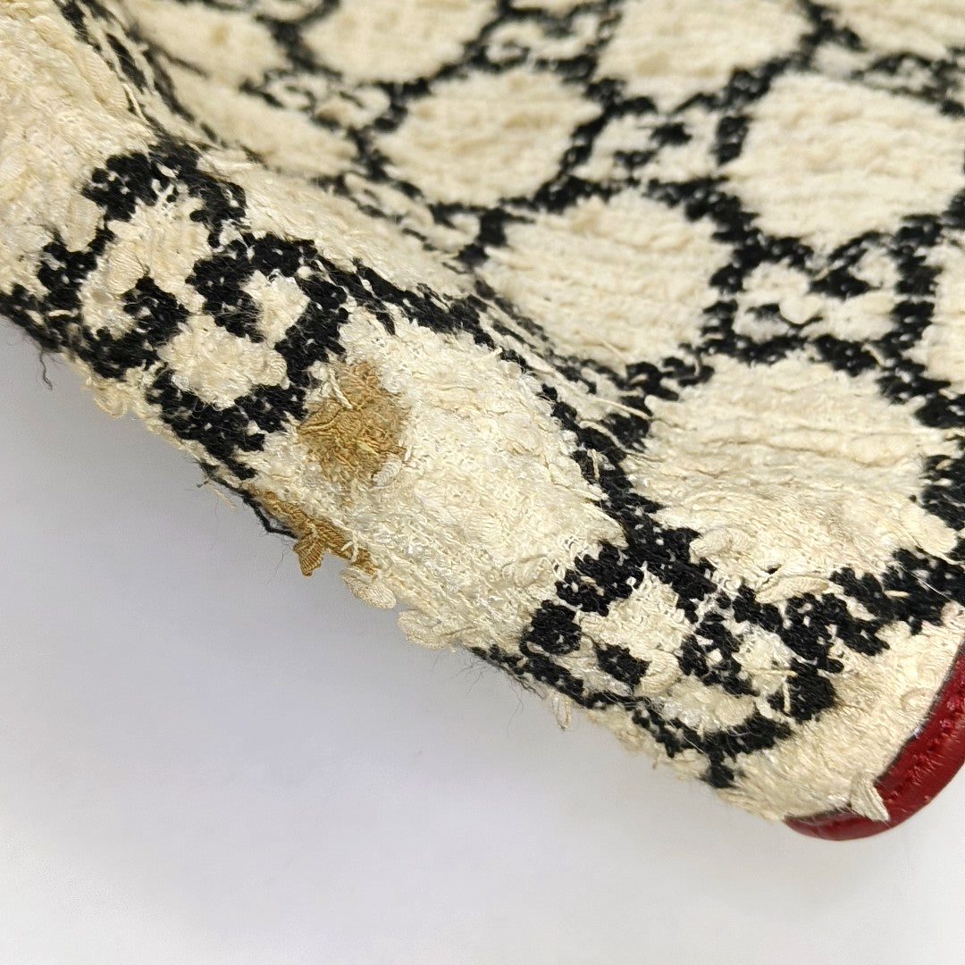Authenticated pre-owned  Rajah Large Monogram Wool Beige - Top Handle Bag at Looply
