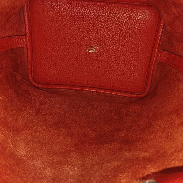 Authenticated pre-owned  Picotin Lock 18 Clemence Red - Top Handle Bag at Looply