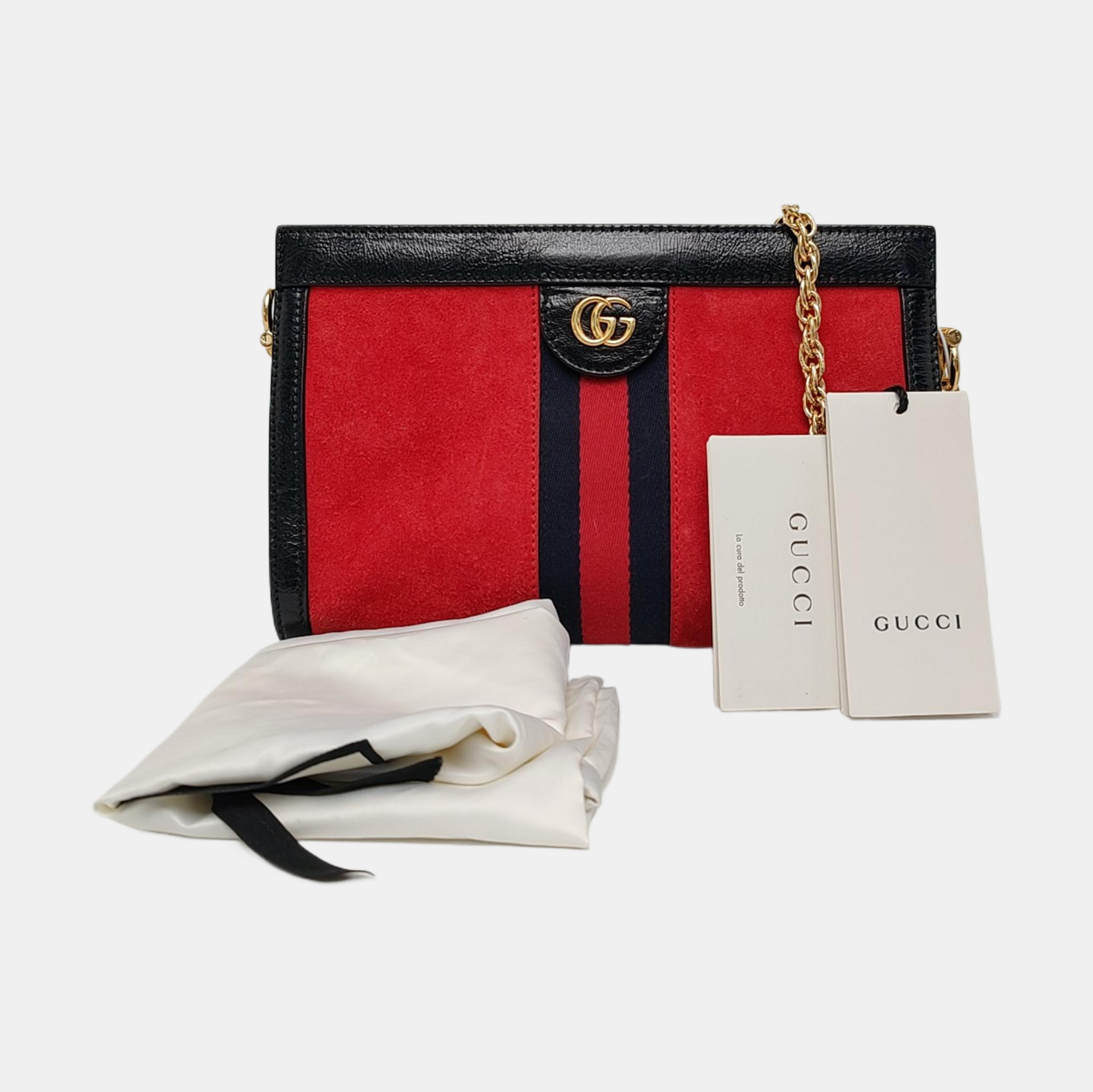 Authenticated pre-owned  Ophidia Small Monogram Suede Red - Shoulder Bag at Looply