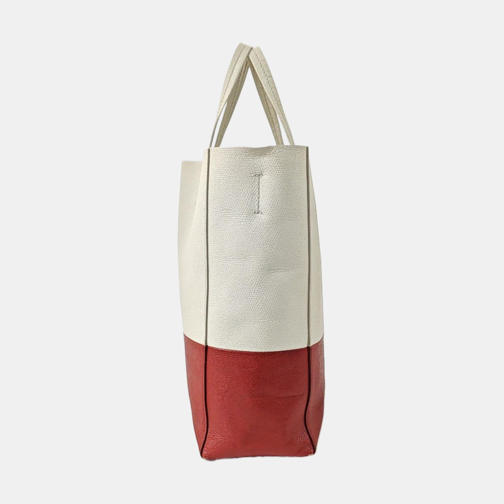 Authenticated pre-owned  Vertical Cabas Calfskin White - Shoulder Bag at Looply