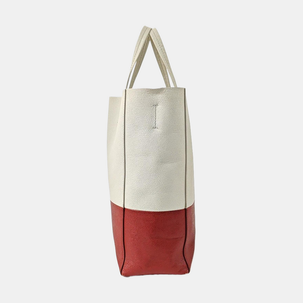 Authenticated pre-owned  Vertical Cabas Calfskin White - Shoulder Bag at Looply
