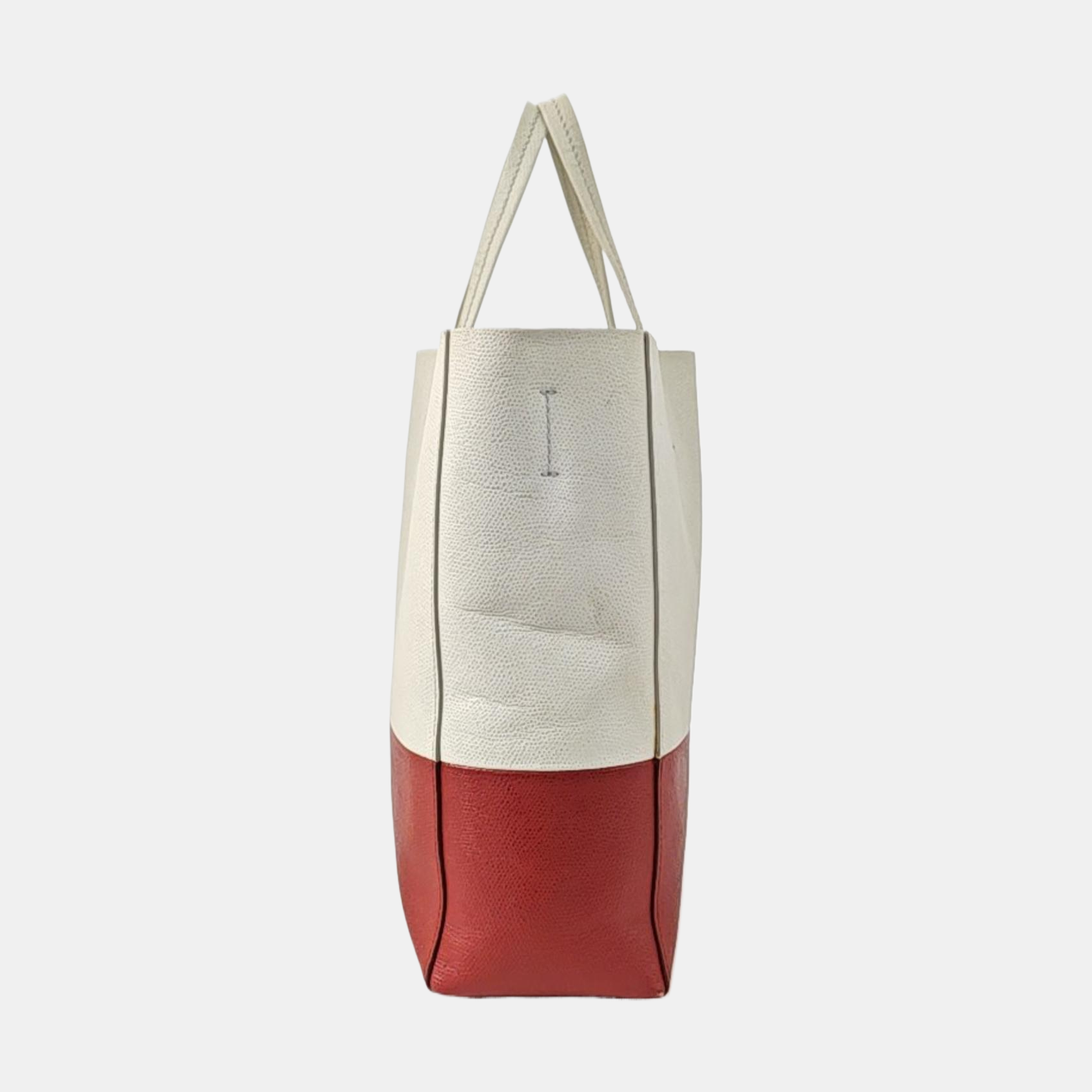 Authenticated pre-owned  Vertical Cabas Calfskin White - Shoulder Bag at Looply
