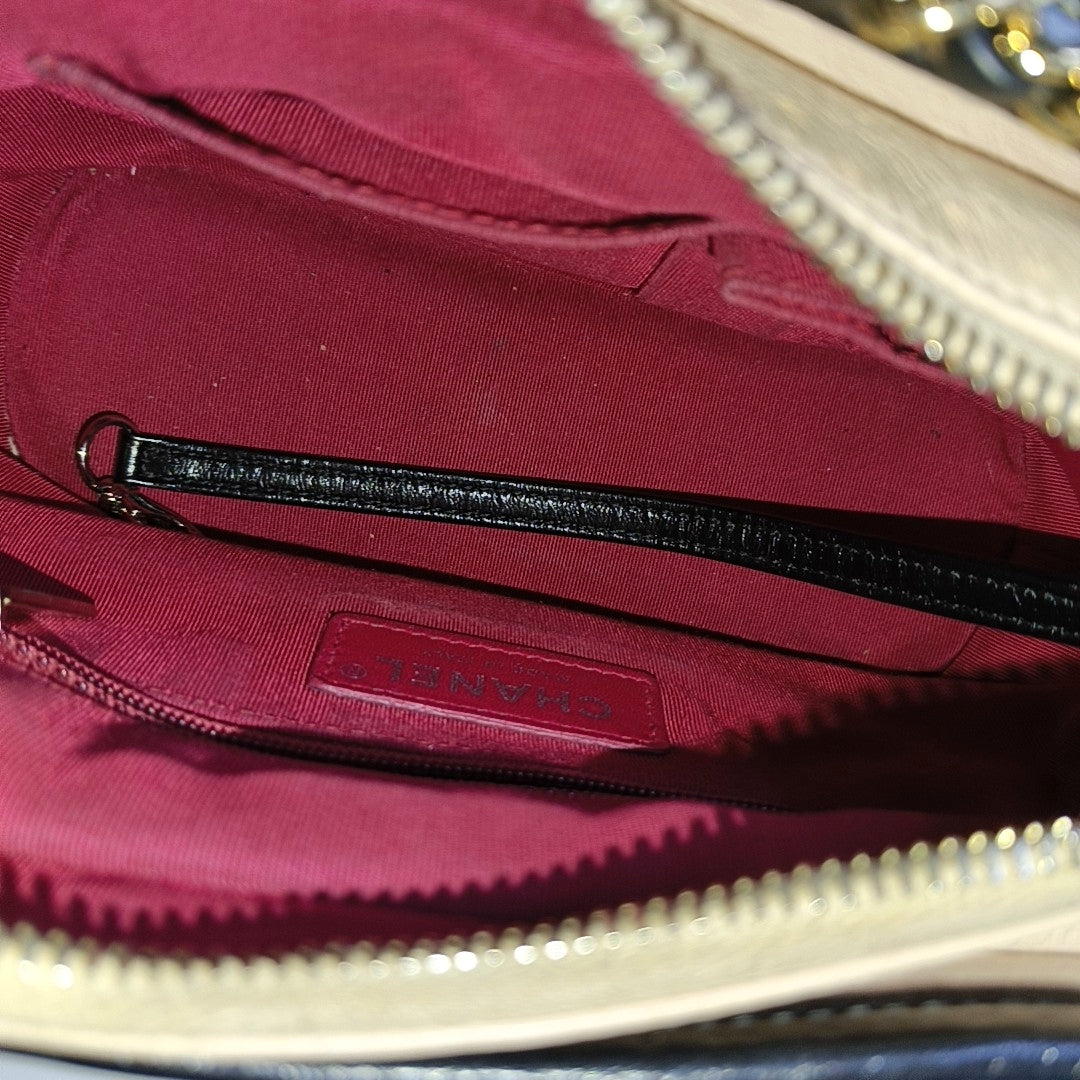 Authenticated pre-owned  Gabrielle Small Quilted Calfskin Beige - Crossbody Bag at Looply