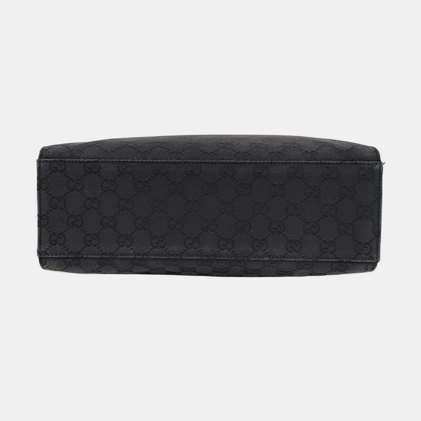 Authenticated pre-owned  Gucci Bamboo 1947 Monogram Fabric Black - Shoulder Bag at Looply