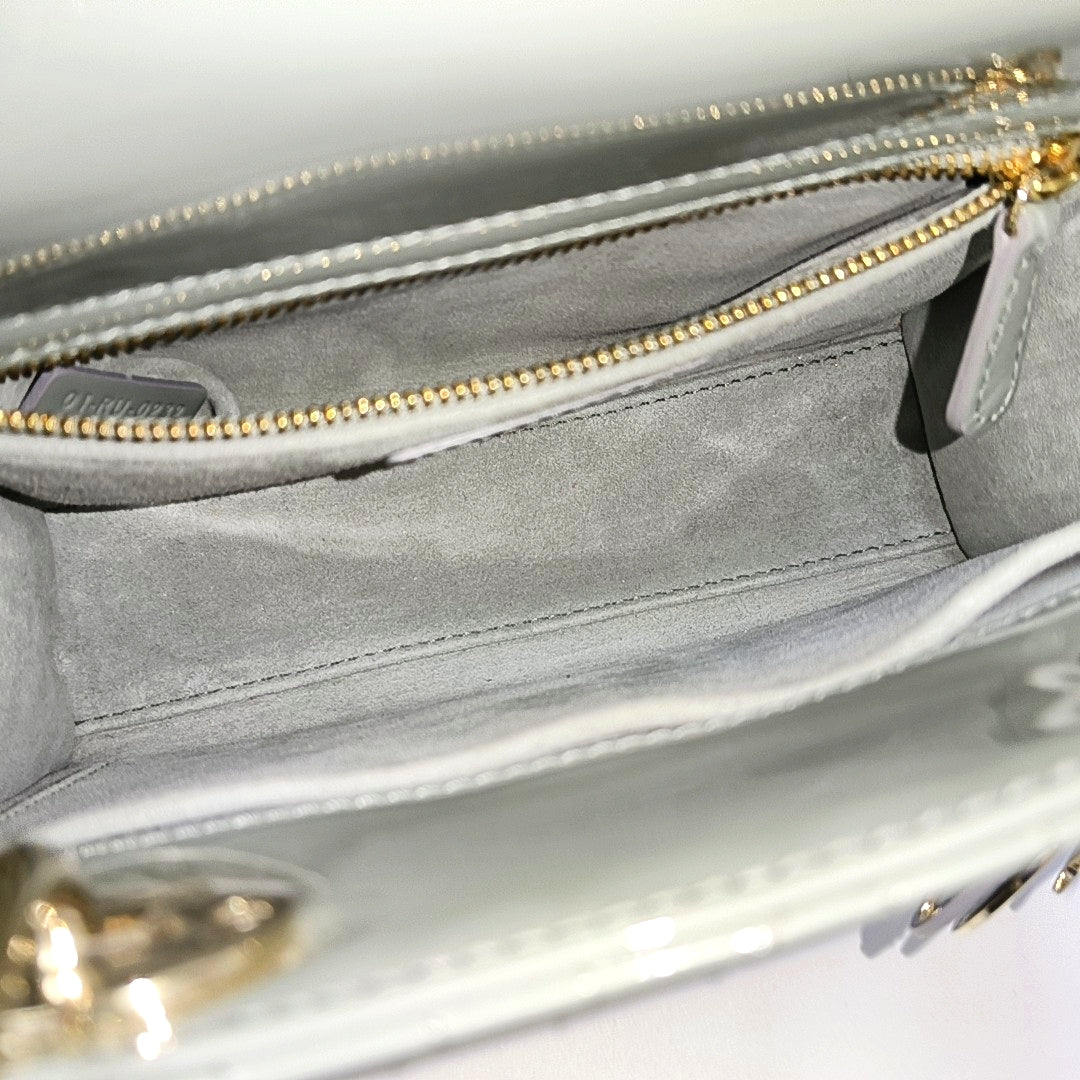 Lady Dior Small Cannage Patent Leather Green