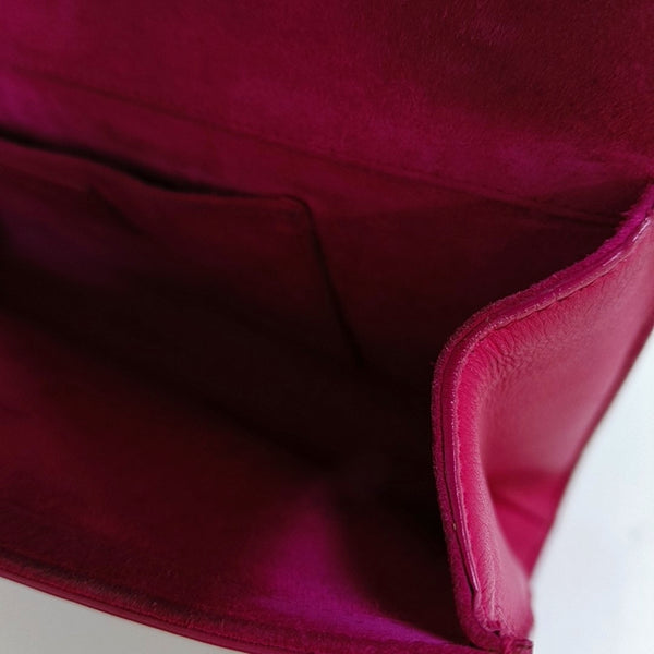 Authenticated pre-owned  Saint Laurent Chyc Y Ligne Calfskin Pink - Clutch at Looply