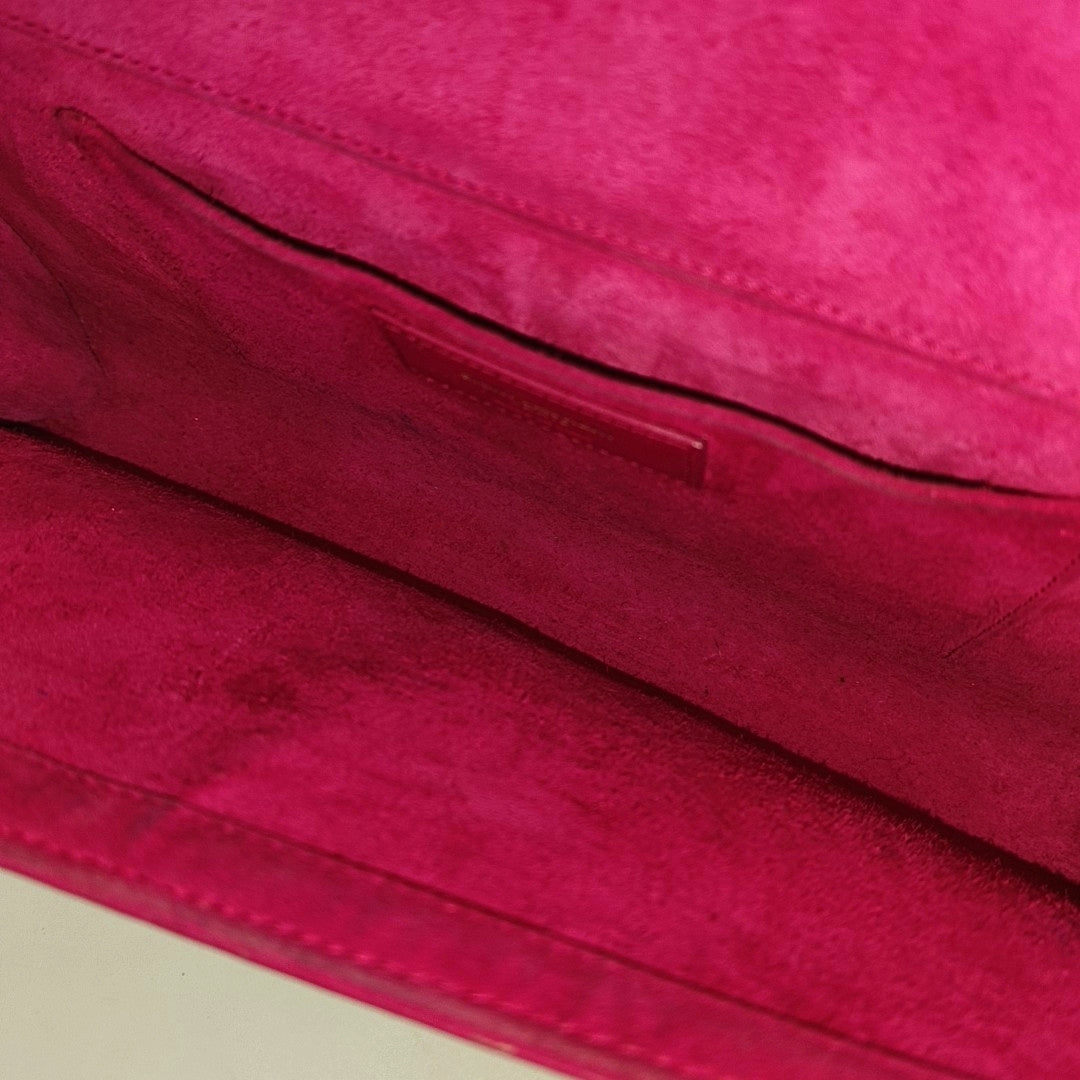 Authenticated pre-owned  Saint Laurent Chyc Y Ligne Calfskin Pink - Clutch at Looply