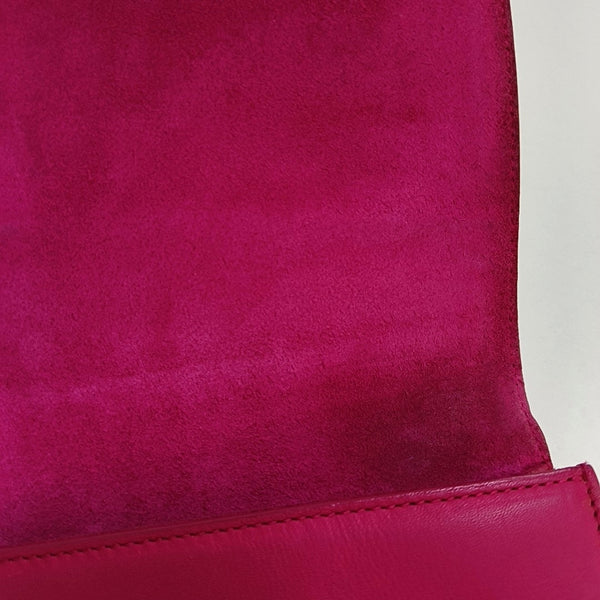 Authenticated pre-owned  Saint Laurent Chyc Y Ligne Calfskin Pink - Clutch at Looply