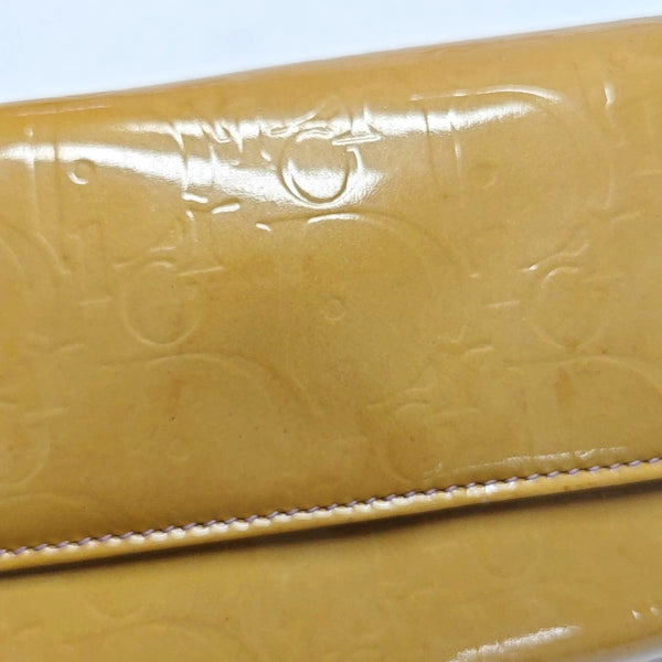 Authenticated pre-owned  Dior Lady Dior Monogram Patent Leather Brown Wallet - Wallet at Looply