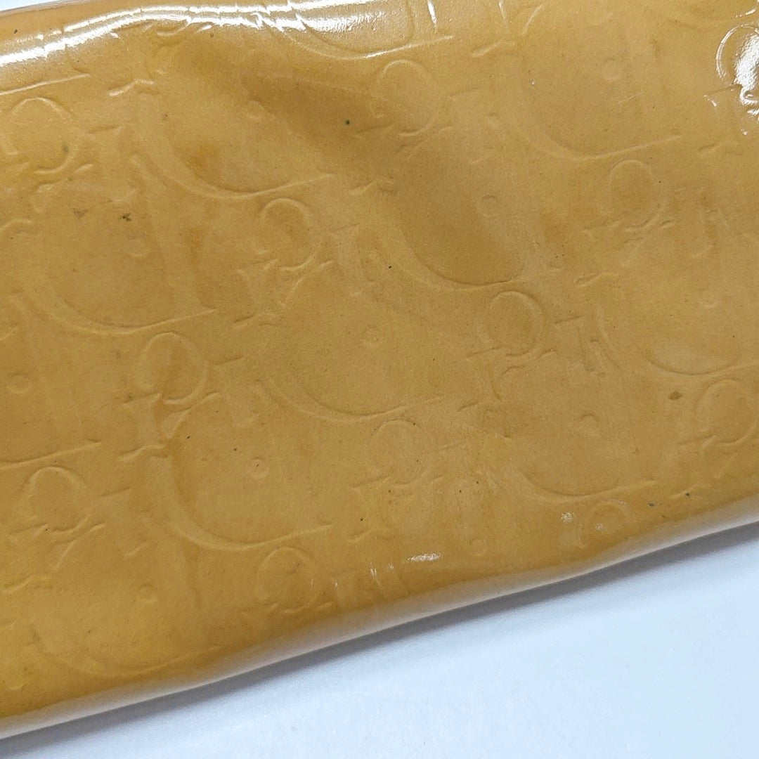 Authenticated pre-owned  Dior Lady Dior Monogram Patent Leather Brown Wallet - Wallet at Looply