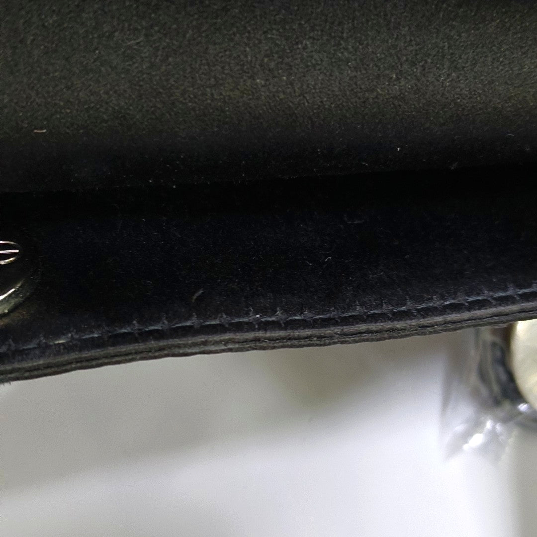 Authenticated pre-owned  Lady Dior Mini Silk Satin Black - Top Handle Bag at Looply