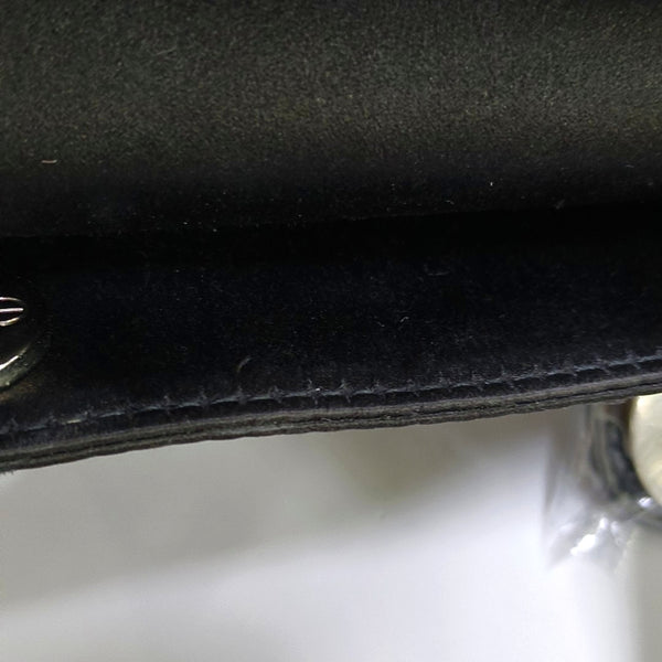 Authenticated pre-owned  Lady Dior Mini Silk Satin Black - Top Handle Bag at Looply